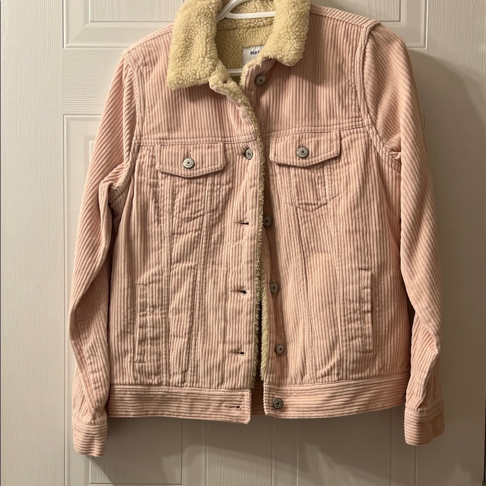 Old Navy Pink Corduroy Jacket with Sherpa Lining
